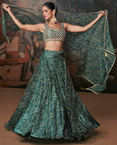 Designer lehenga on banglori silk blouse and pure organza silk with detailed embroidery